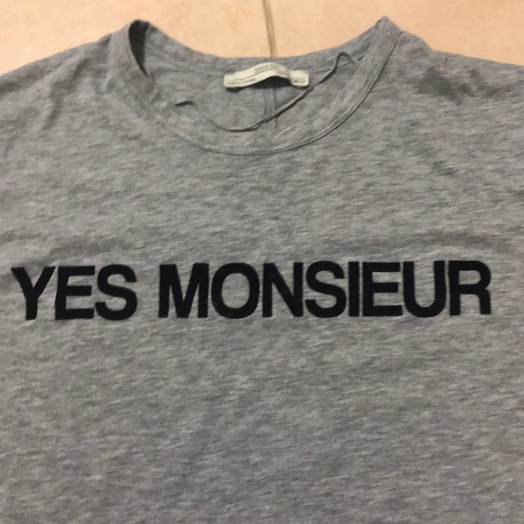 YES MONSIEUR gray short sleeve tee - Picture 2 of 5